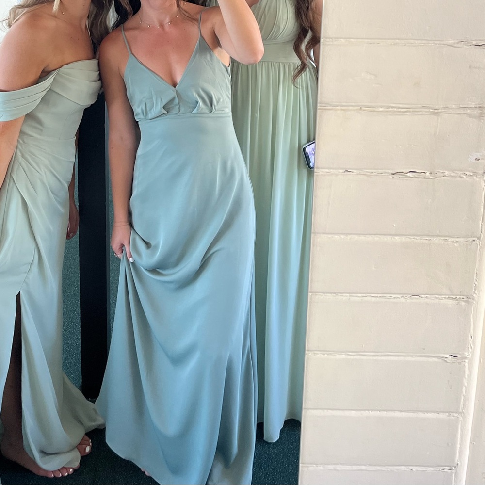 Sage Green Lulus bridesmaid dress
